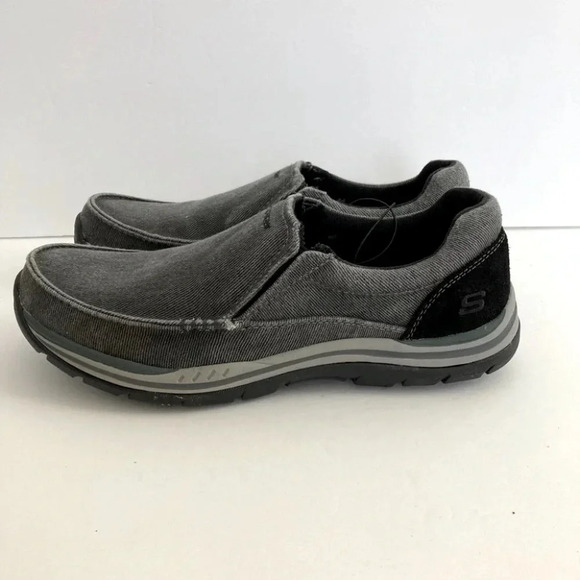 Skechers Avillo Canvas Slip-On Shoes Vintage Wash Memory Foam - Picture 1 of 7